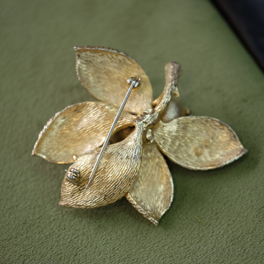 Vintage Coro Flower Berry Pin 1960s