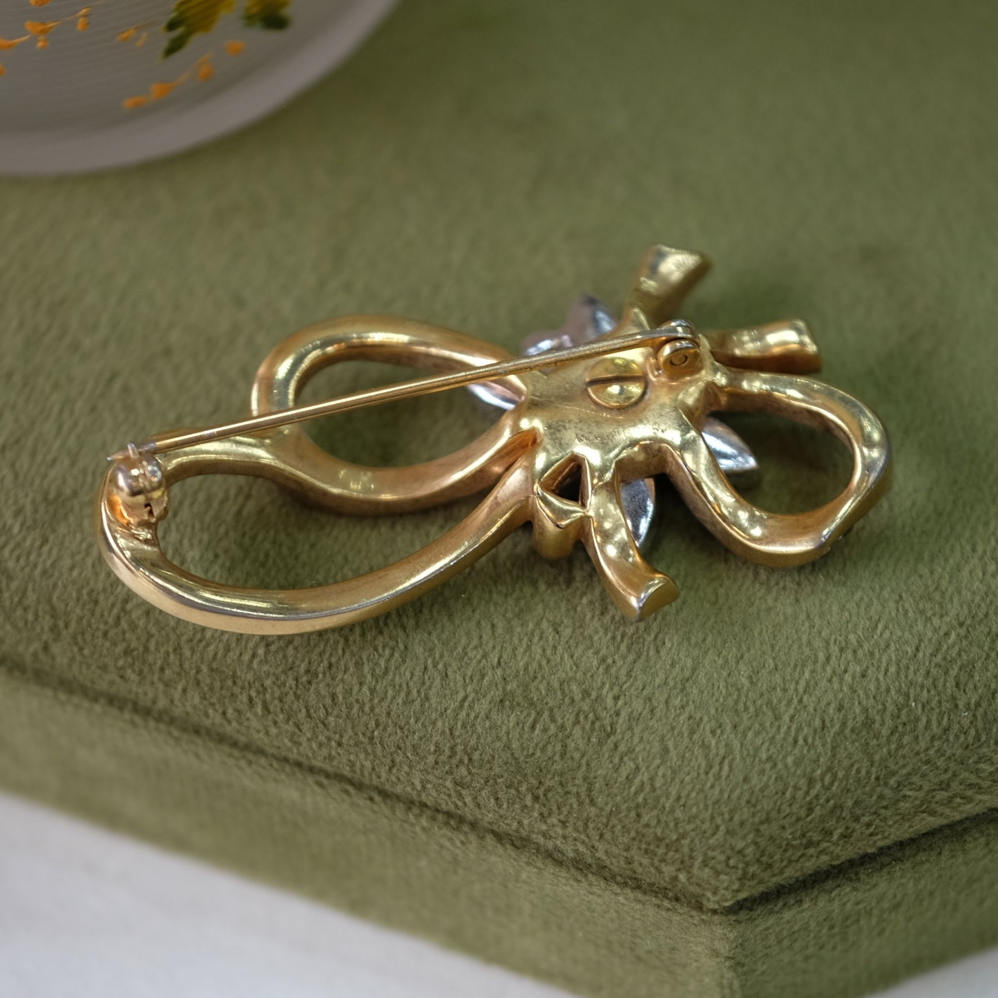 Vintage Mazer Blue Flower Pin 1950s
