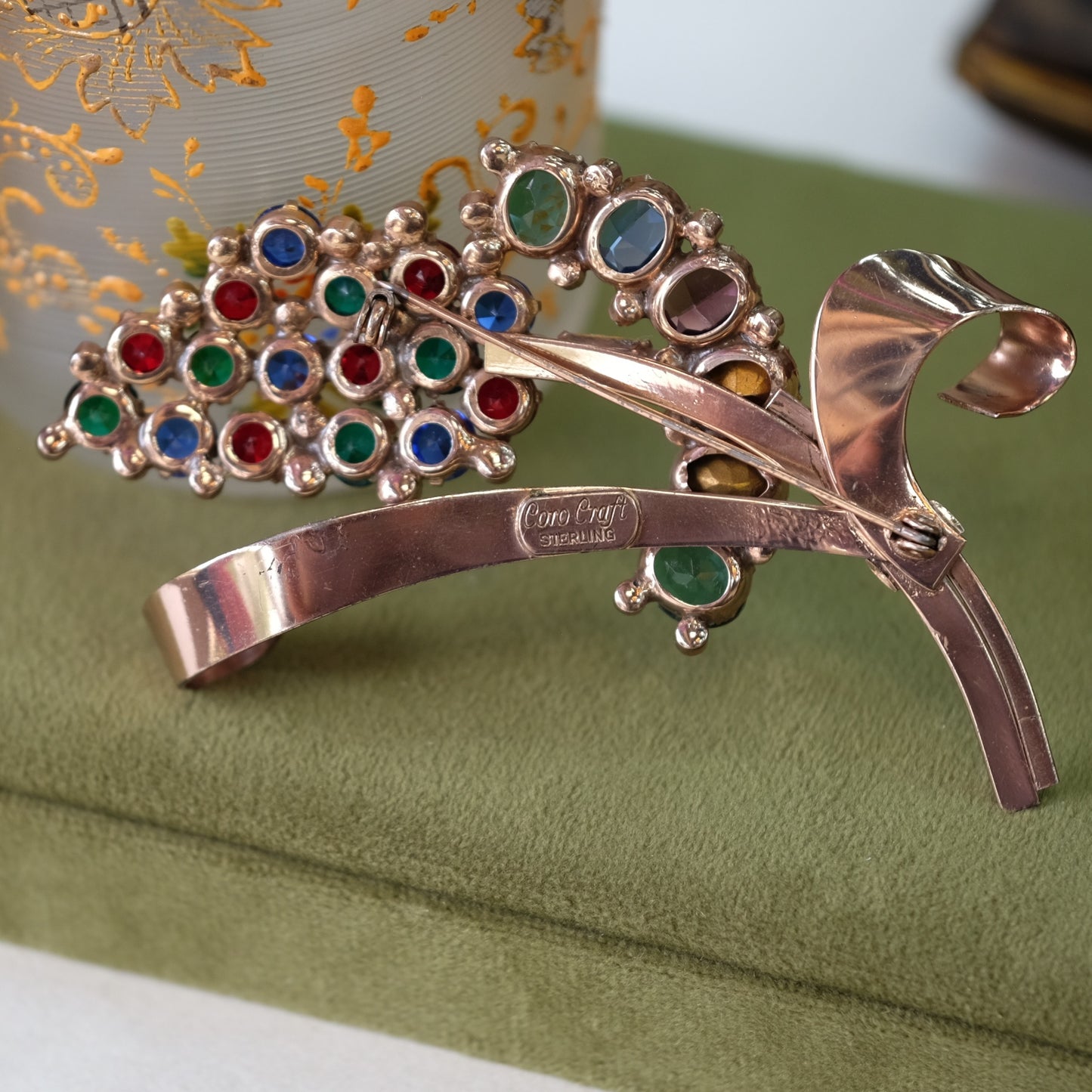 CoroCraft Sterling Flower Brooch 1940s