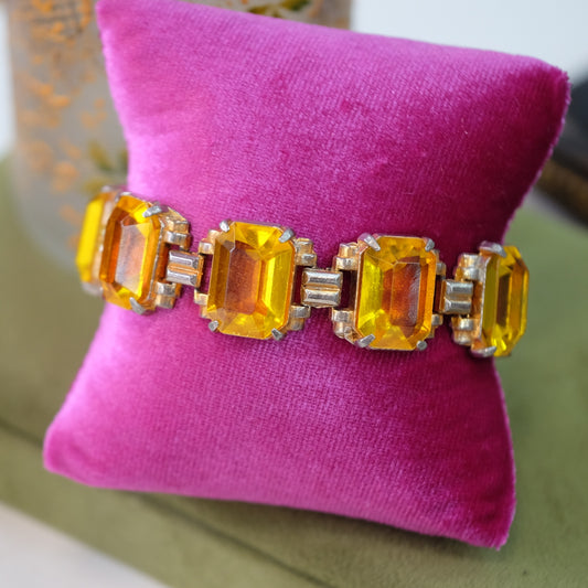 Vintage Retro Faux Citrine Bracelet 1930s