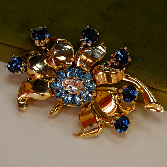 Eisenberg Original Giant Flower Brooch Book Piece 1940s