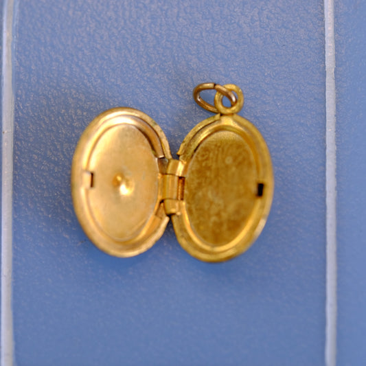 12k Gold Filled Locket with Diamond Flake