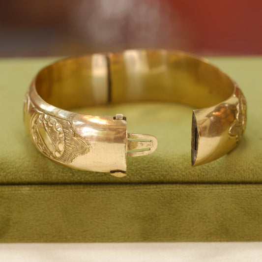 Victorian Gold Filled Bangle with circular designs