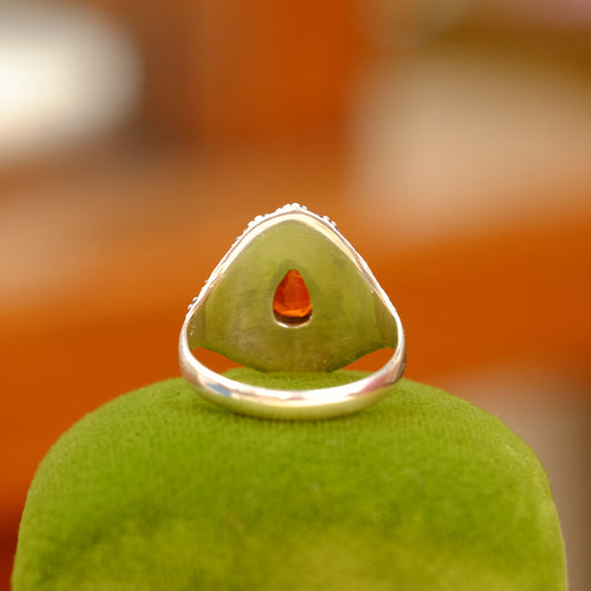 Vintage Silver Tear Drop Topaz Ring
