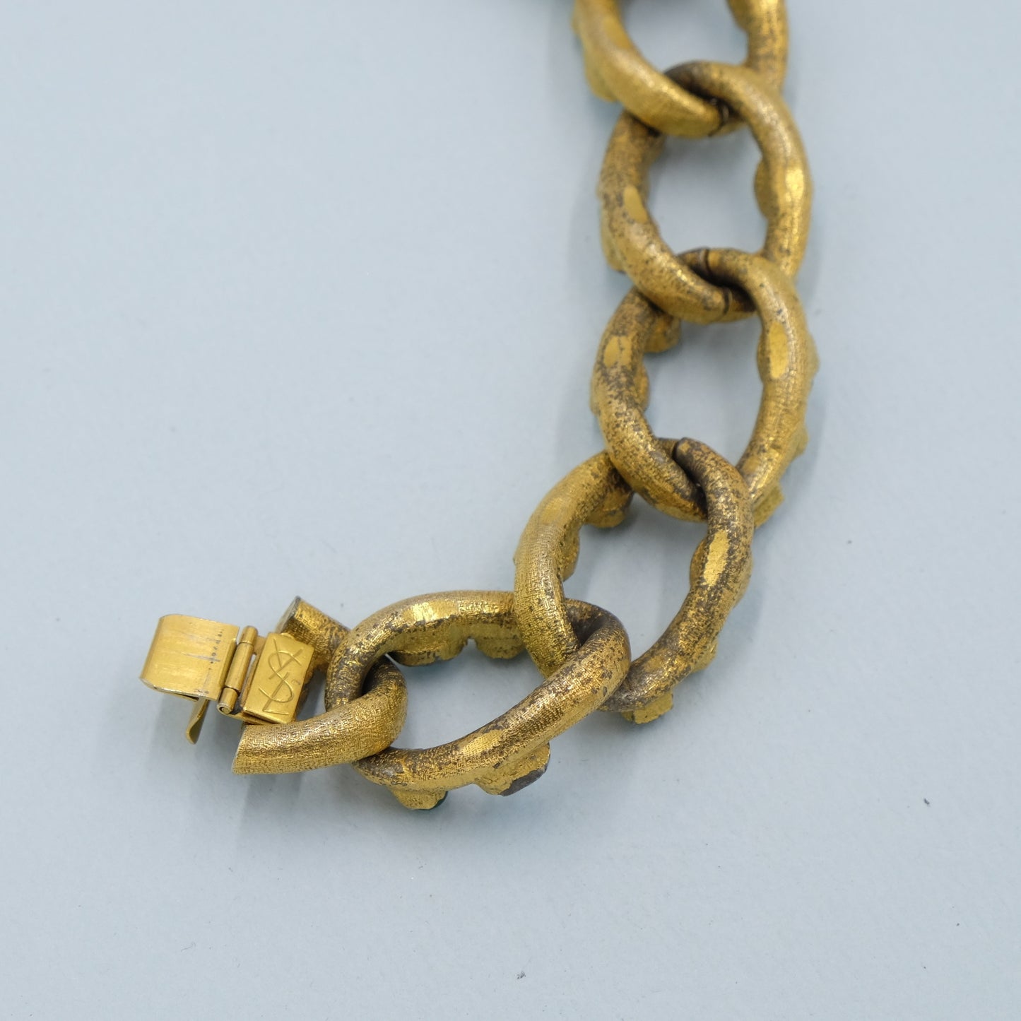 Vintage YSL Faux Emerald and Turquoise Bracelet 1970s