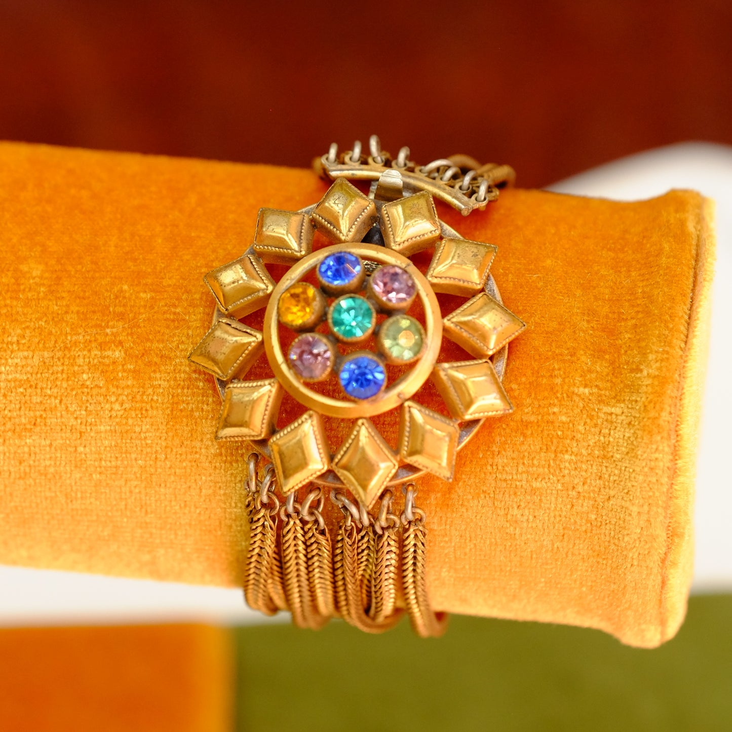 Antique Chain and Pastel Star Bracelet 1910s