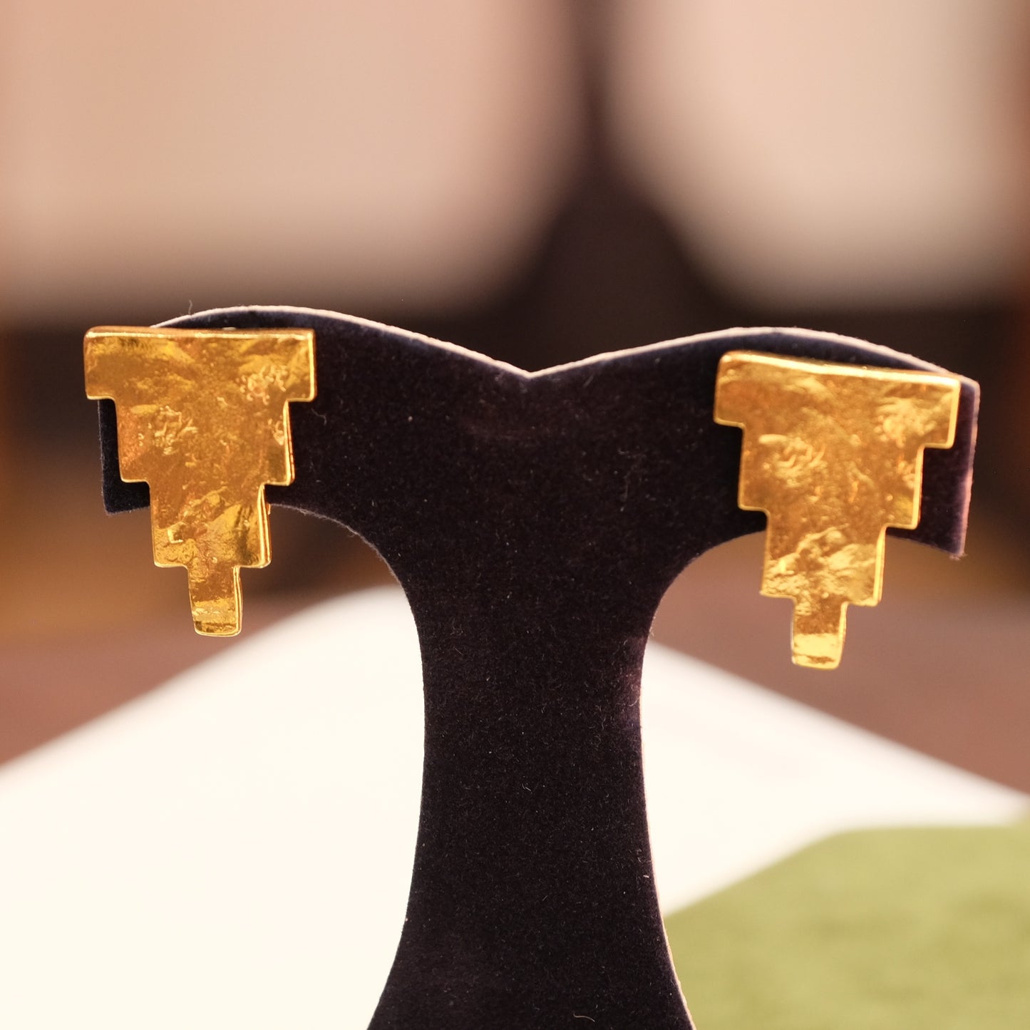 Vintage Yves Saint Laurent Geometric Earrings 1980s