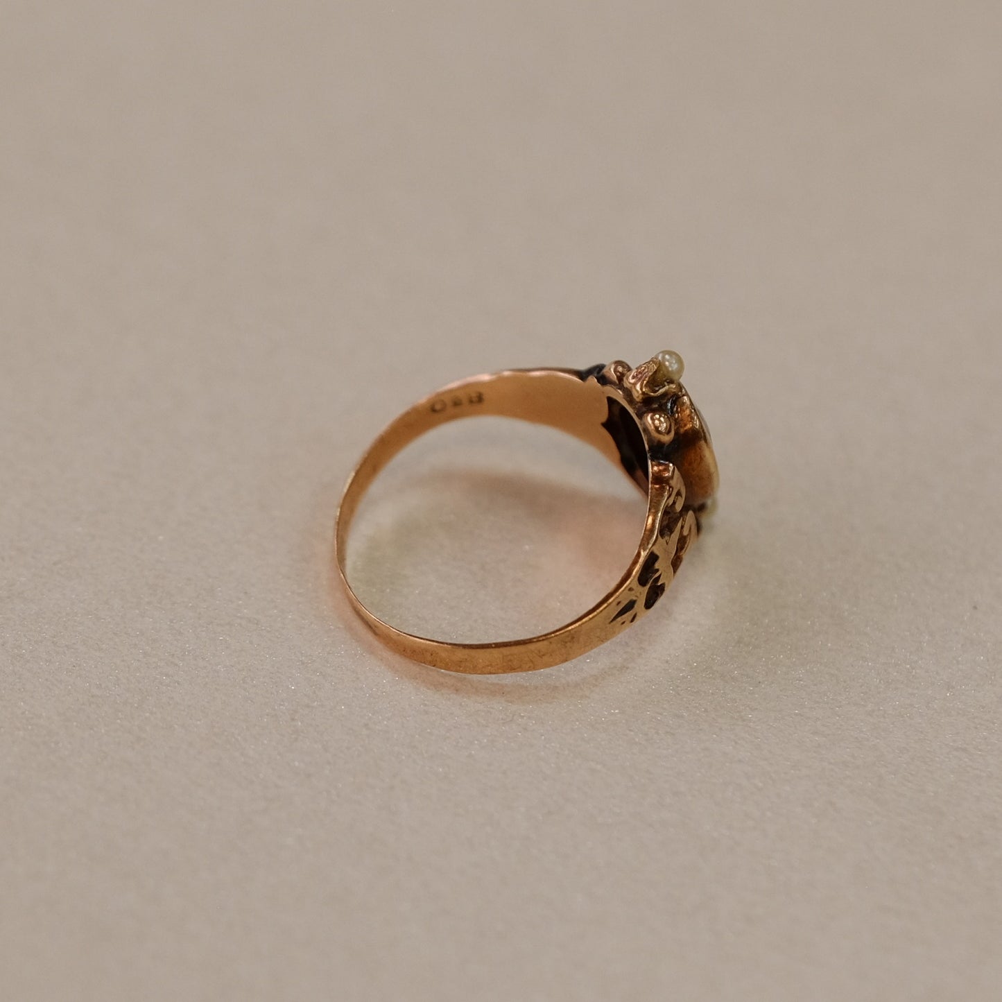 Victorian 10K Rose Gold Garnet Ring