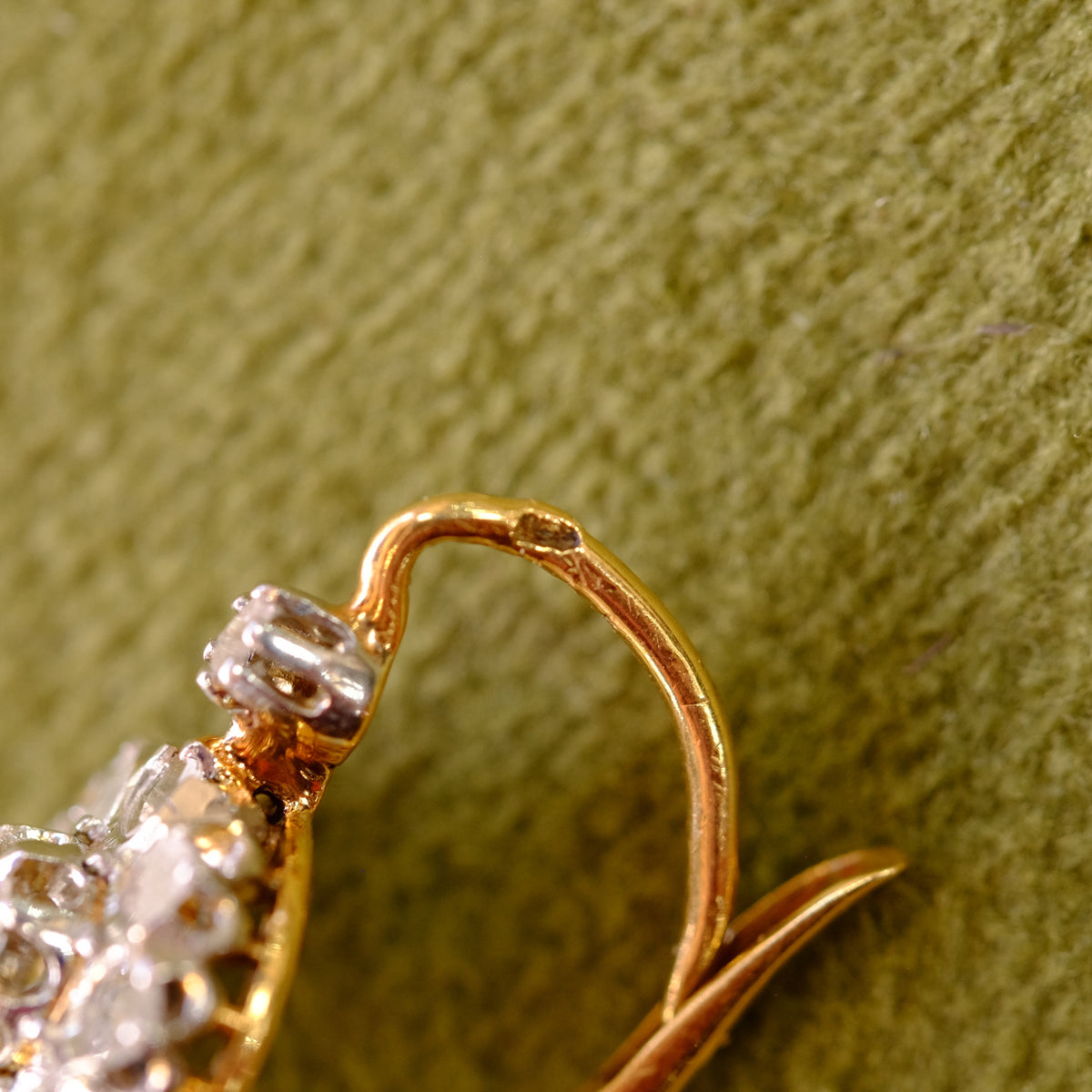 18k Rose Cut Diamond Earrings