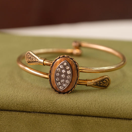 Victorian 12k gold filled bypass oval Clamper