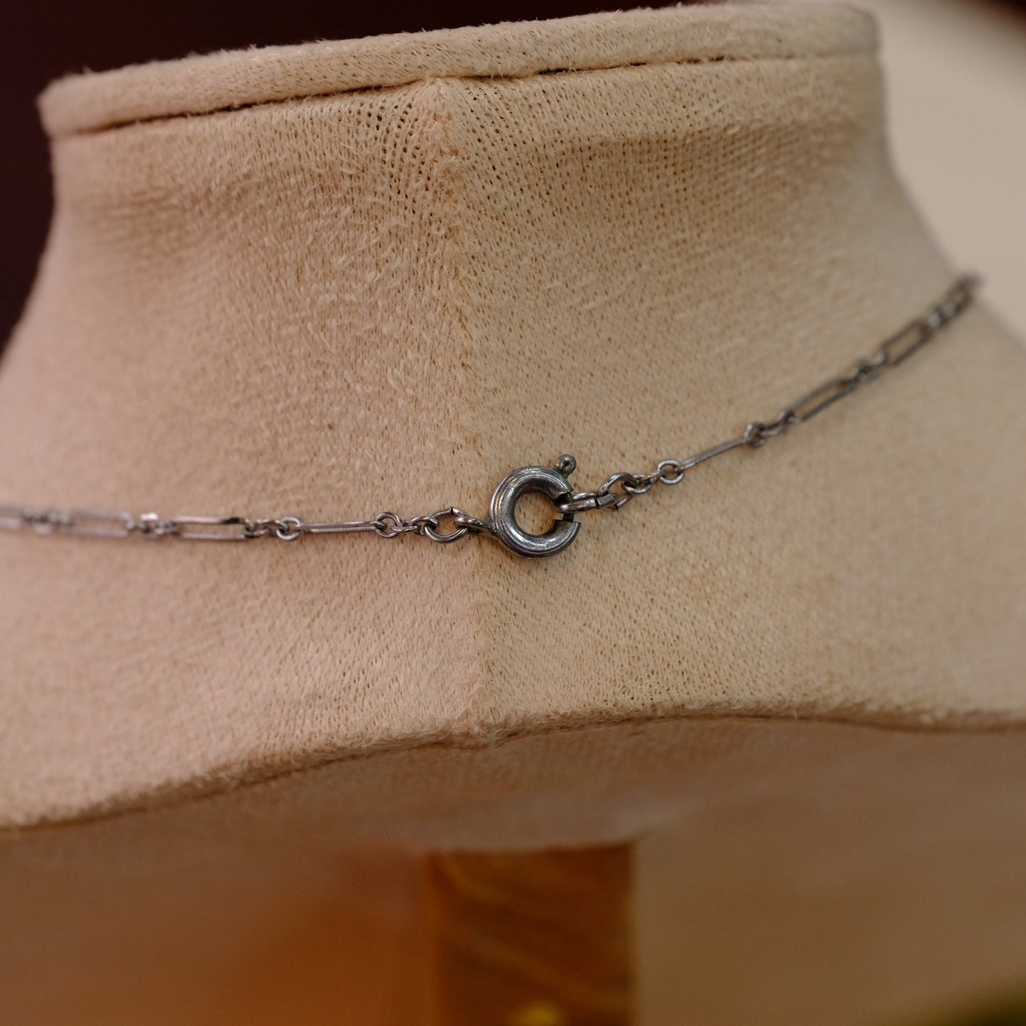 Art Deco Silver Filigree Red Glass Necklace