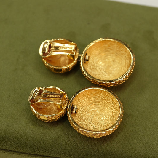 Christian Dior Gold Plated Earrings 1990s