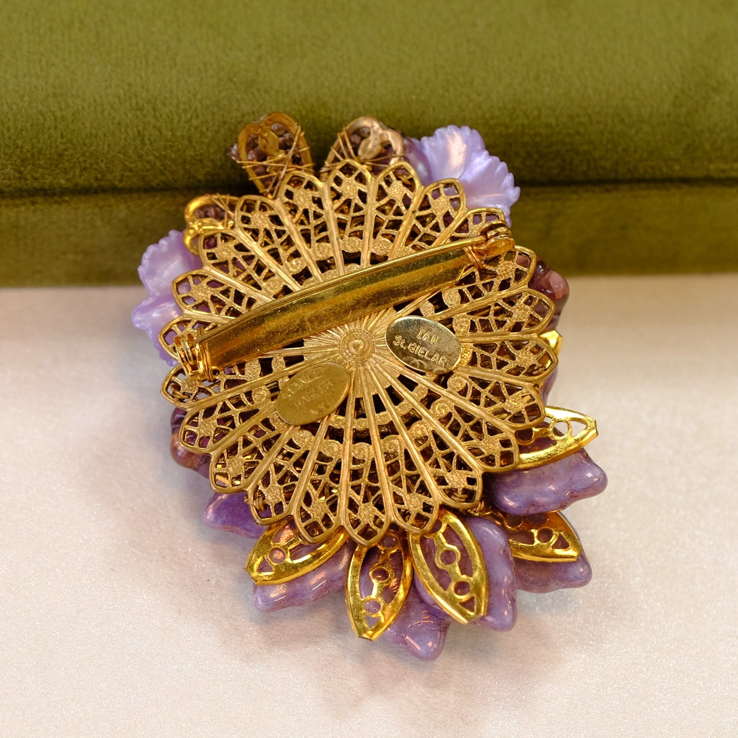 Stanley Hagler Purple Flower Brooch
