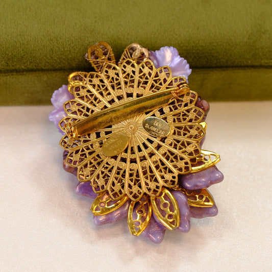 Stanley Hagler Purple Flower Brooch
