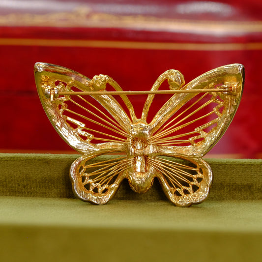 Vintage Enamel Butterfly Brooch 1980s