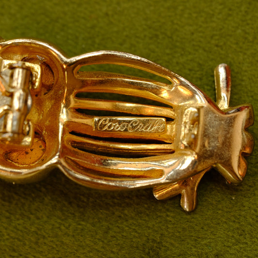 Coro Duette Owl Blue Eys Brooch 1940s