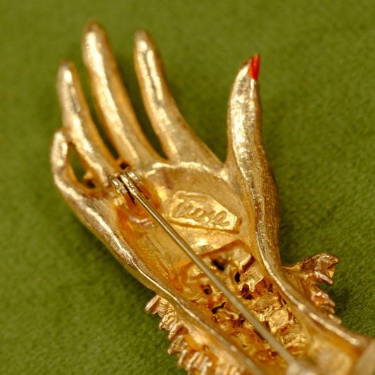 Vintage Coro Hand Brooch 1950s