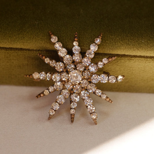 Victorian Gold filled Paste Star Brooch