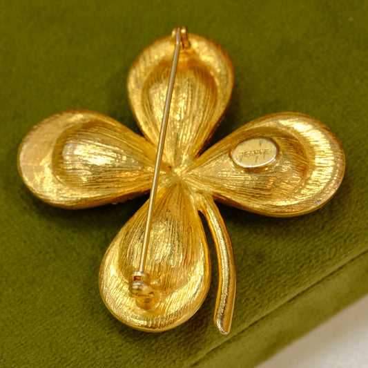 Vintage Jeanne Faux Lapis Brooch 1960s