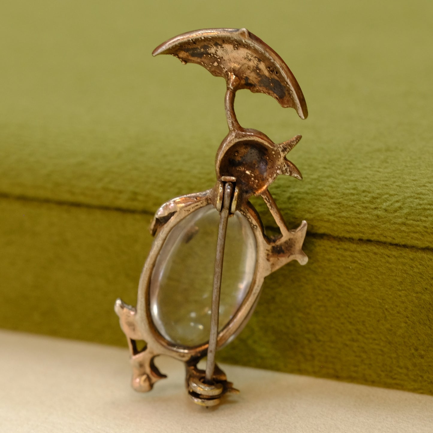 Norma Jean Jelly Belly Sterling Brooch 1940s