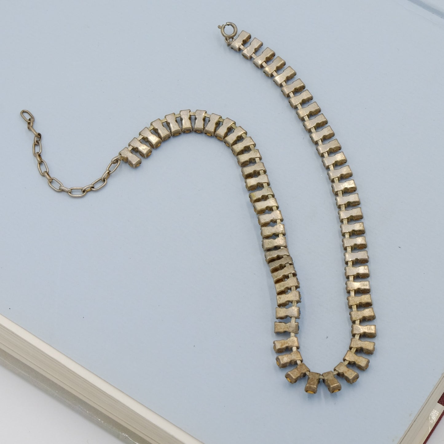 Vintage Austrian Blue Crystal Necklace 1950s