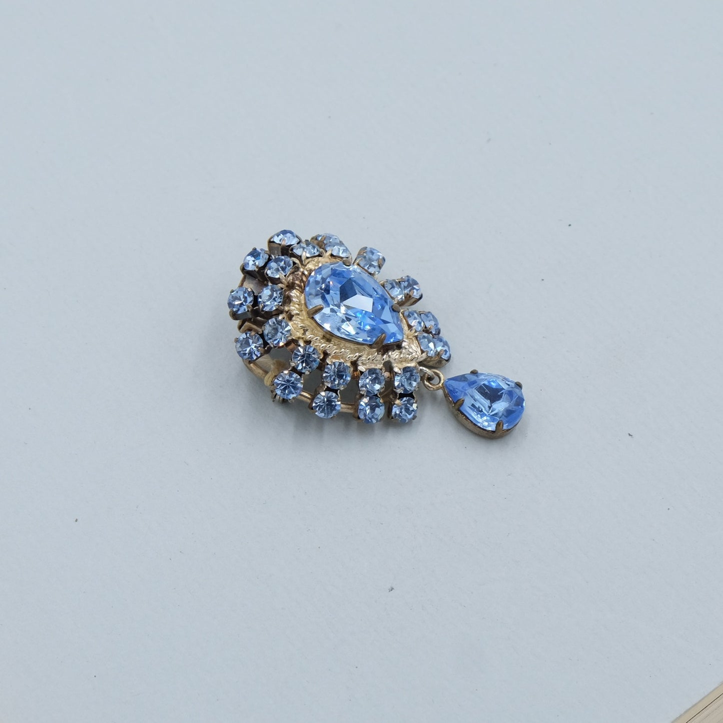 Vintage French Crystal Brooch 1950s