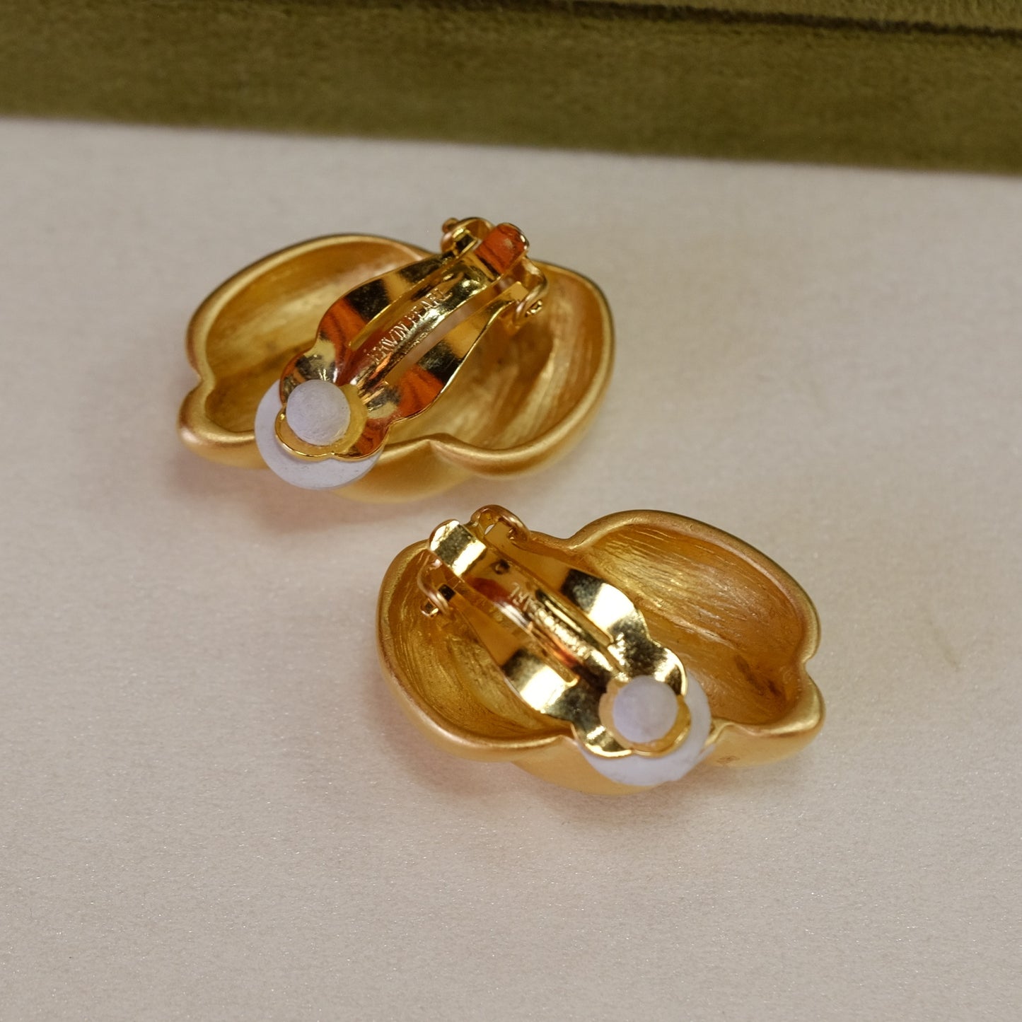 Erwin Pearl Gold Matte Abstract Clip On Earrings