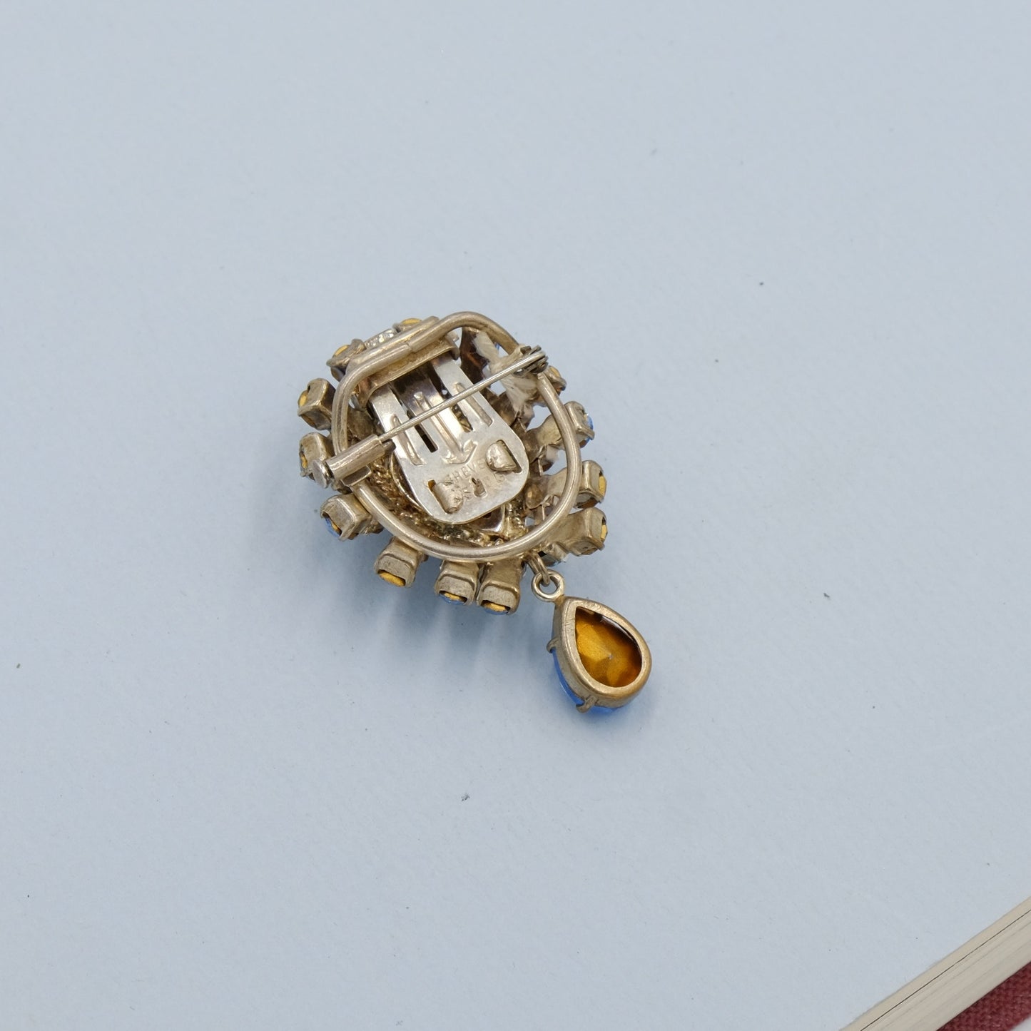 Vintage French Crystal Brooch 1950s