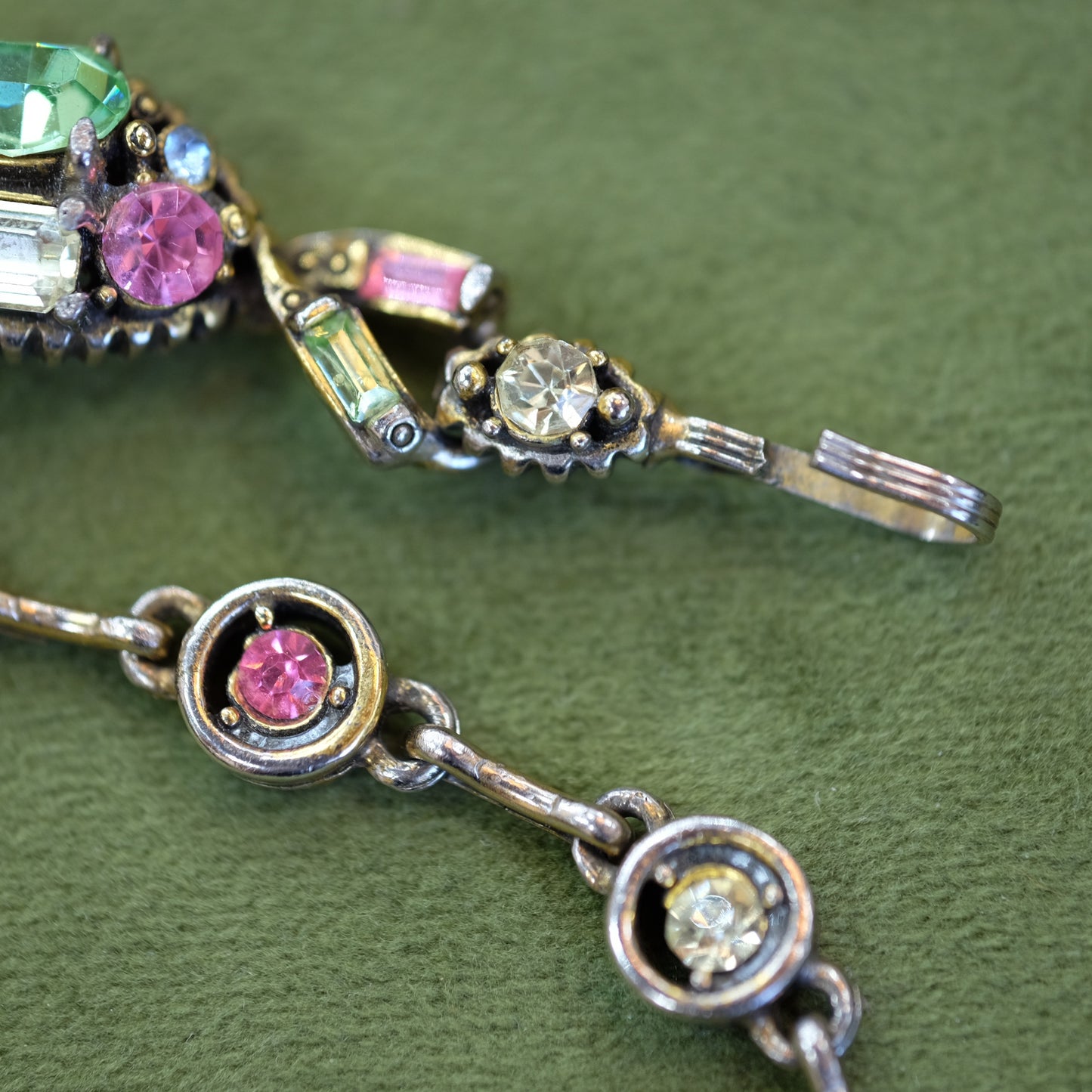 Hollycraft Necklace with Pastel Rhinestones