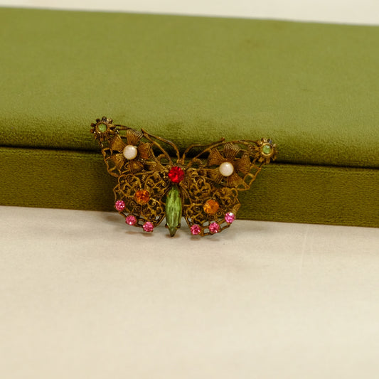Vintage Czech Small Butterfly Pin 1930s