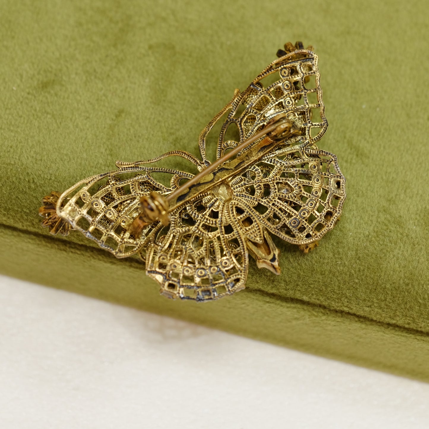 Vintage Czech Small Butterfly Pin 1930s