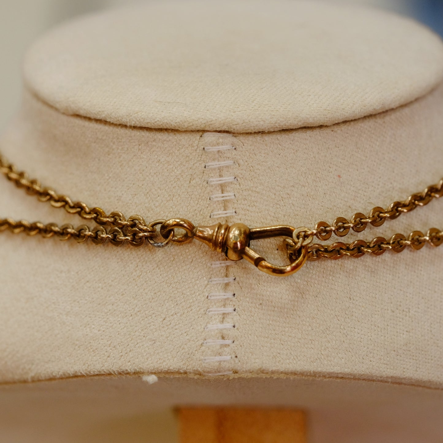 Victorian Gold Filled 10K Slider Chain with 3 seed pearls