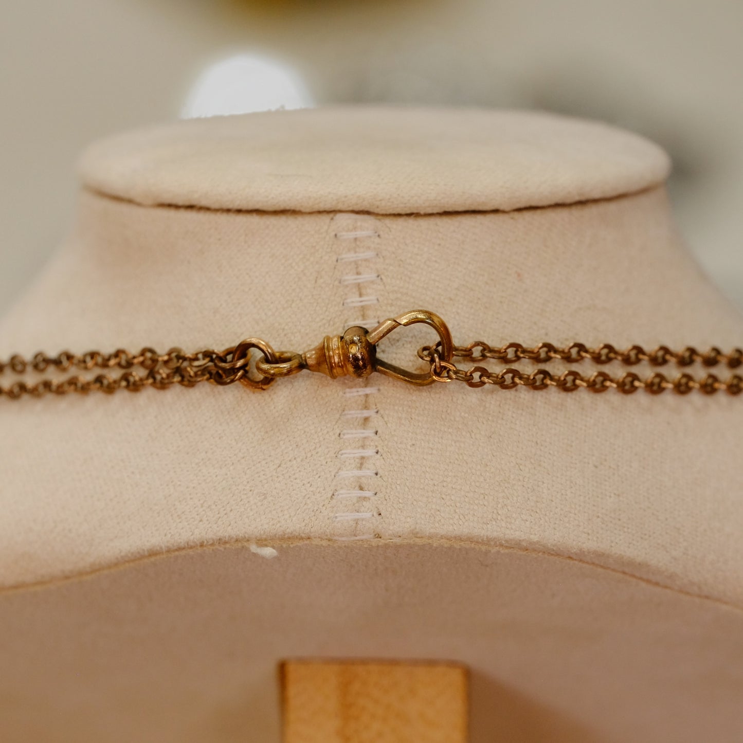 Victorian Gold Filled slider chain with seed pearls