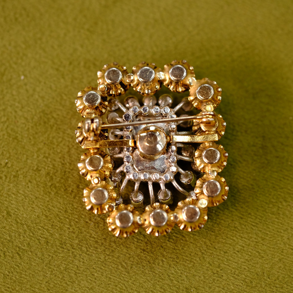 Small Austria Brooch with Green Crystal 1960s