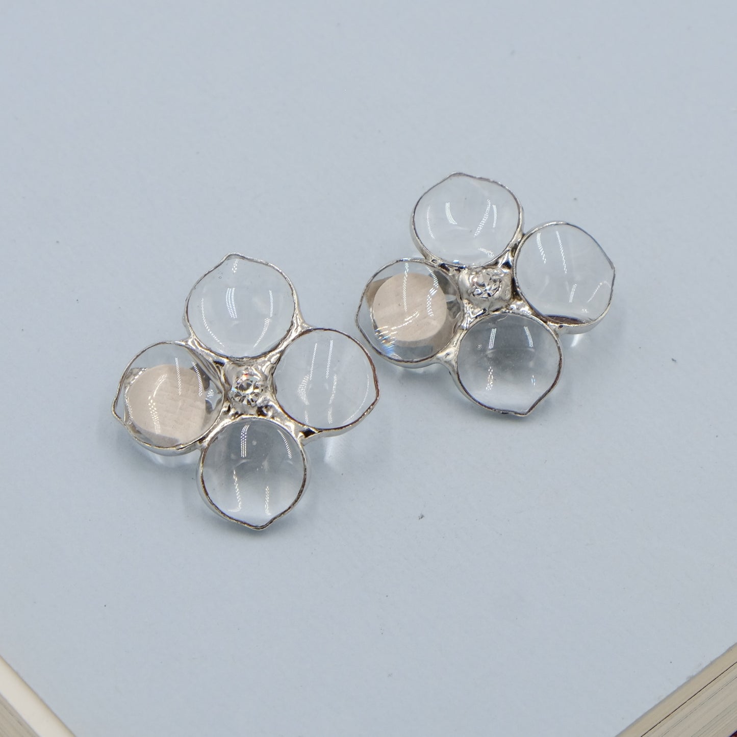 Moans Couture Clear Glass Earrings