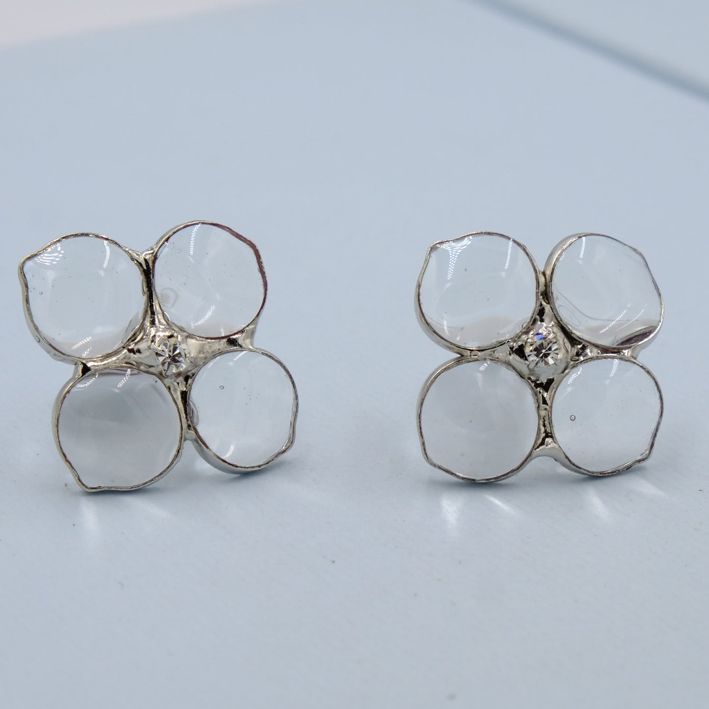 Moans Couture Clear Glass Earrings
