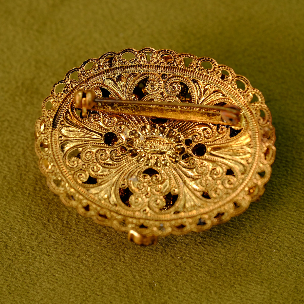 Vintage West Germany Filigree Purple Brooch