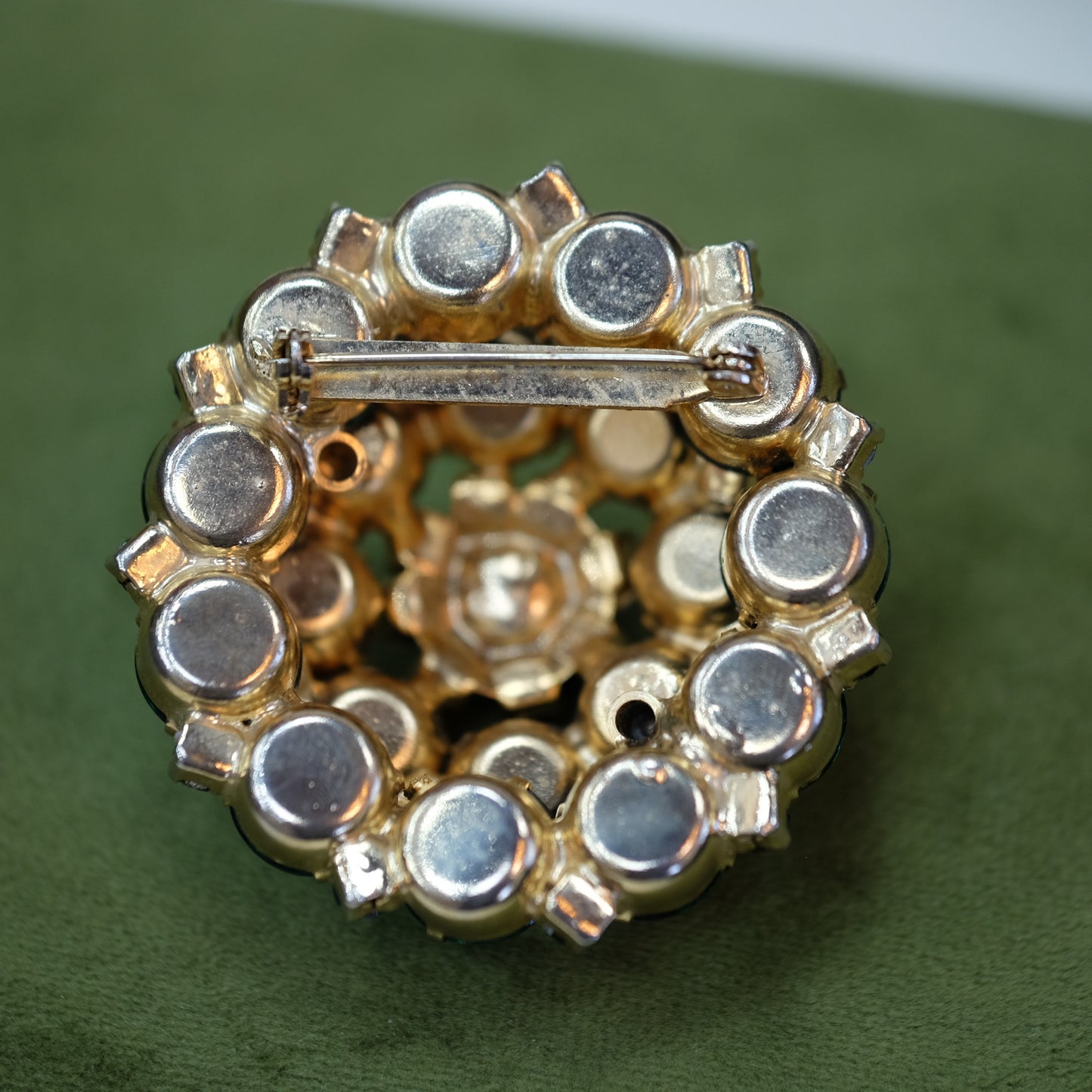 Green Blue Dome Brooch 1960s