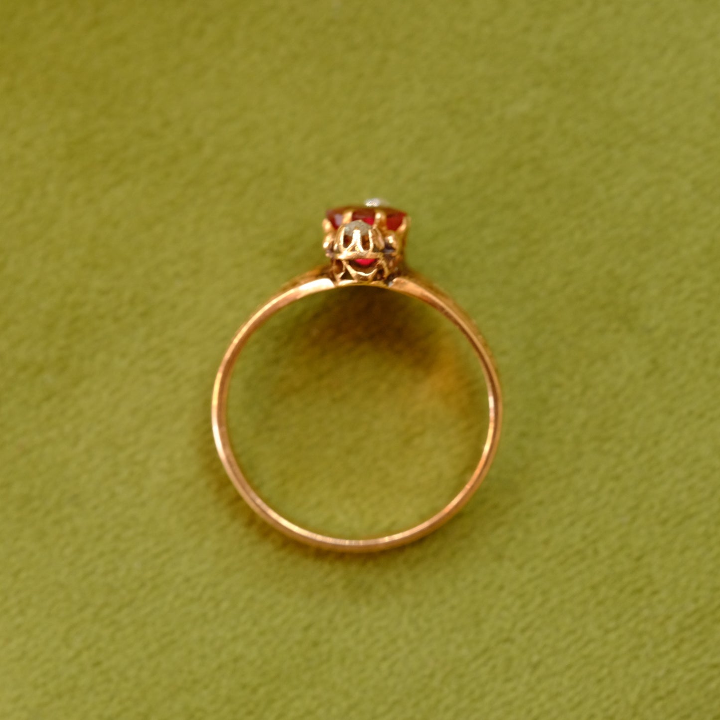 14k Rose Gold Tourmaline Diamond Ring
