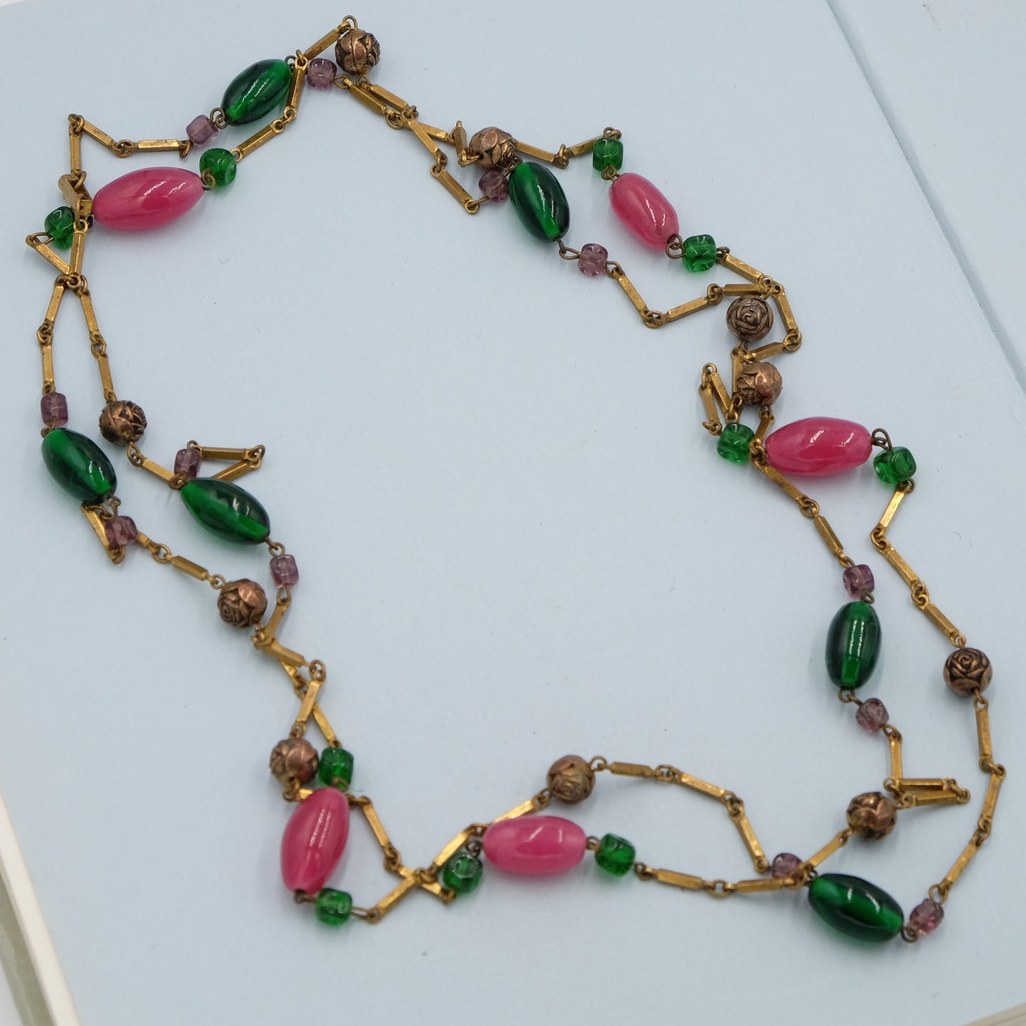 Early Gripoix Long Sotuar Necklace 1950s