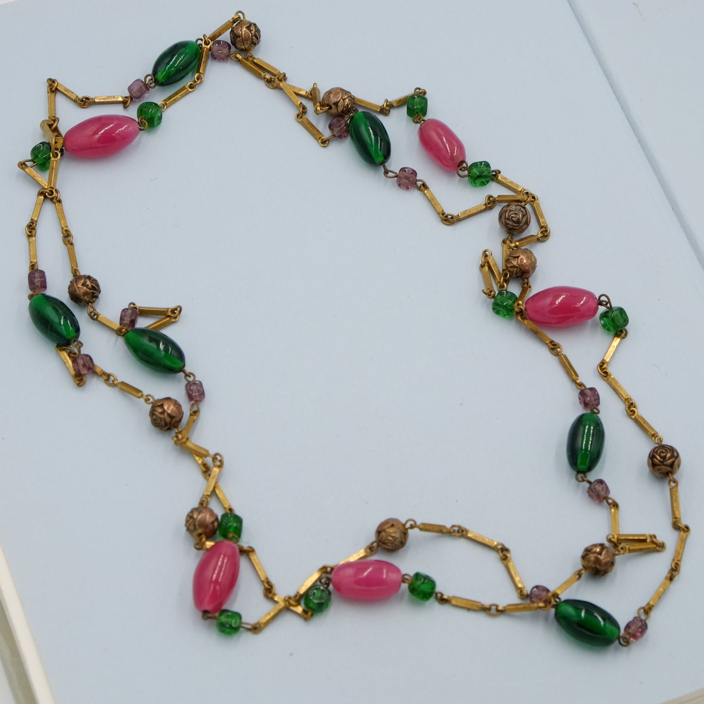 Early Gripoix Long Sotuar Necklace 1950s