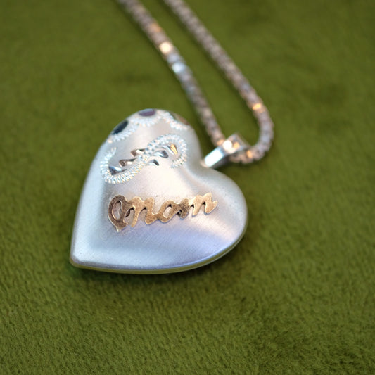 Silver Heart Mom Locket