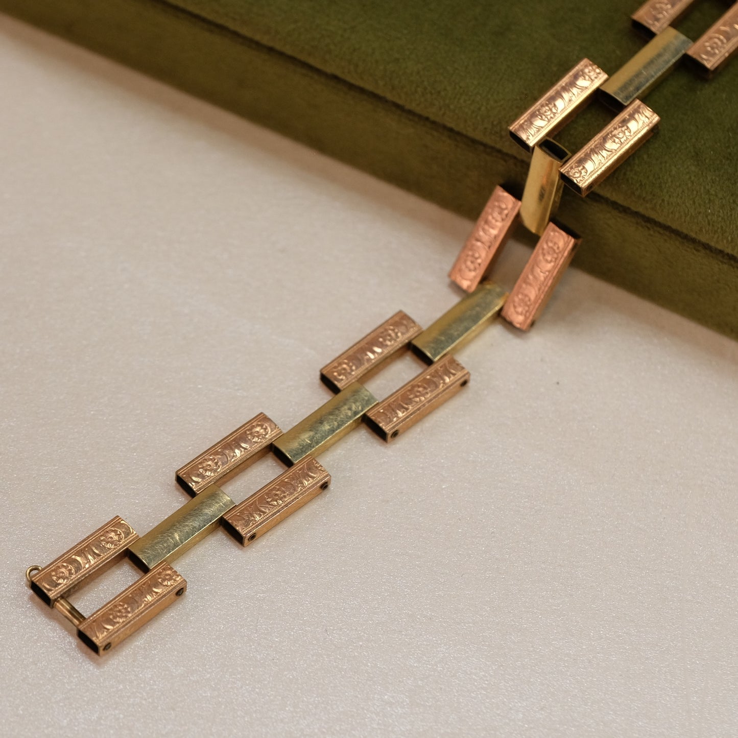 Art Deco 12k Gold filled Link Bracelet