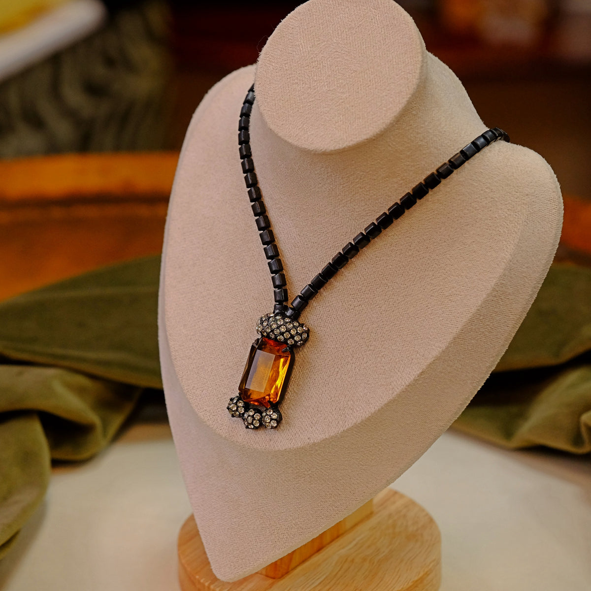 Faux Citrine Designer Necklace