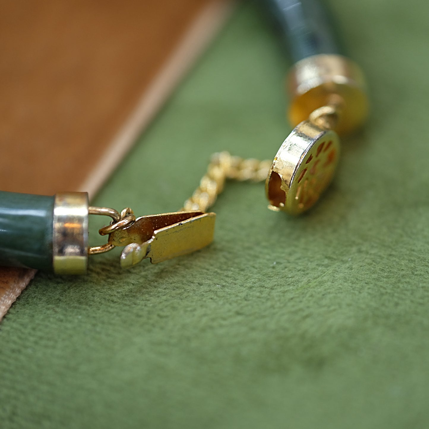 Jade Gold Plated Link Bracelet
