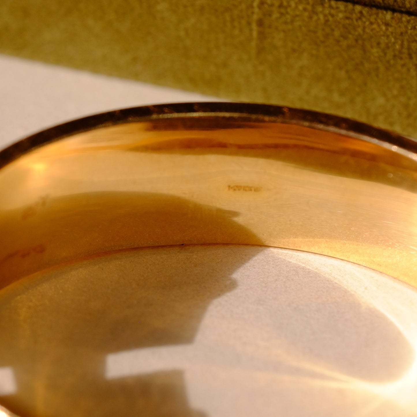 Victorian Gold Filled Etched Wide Bangle