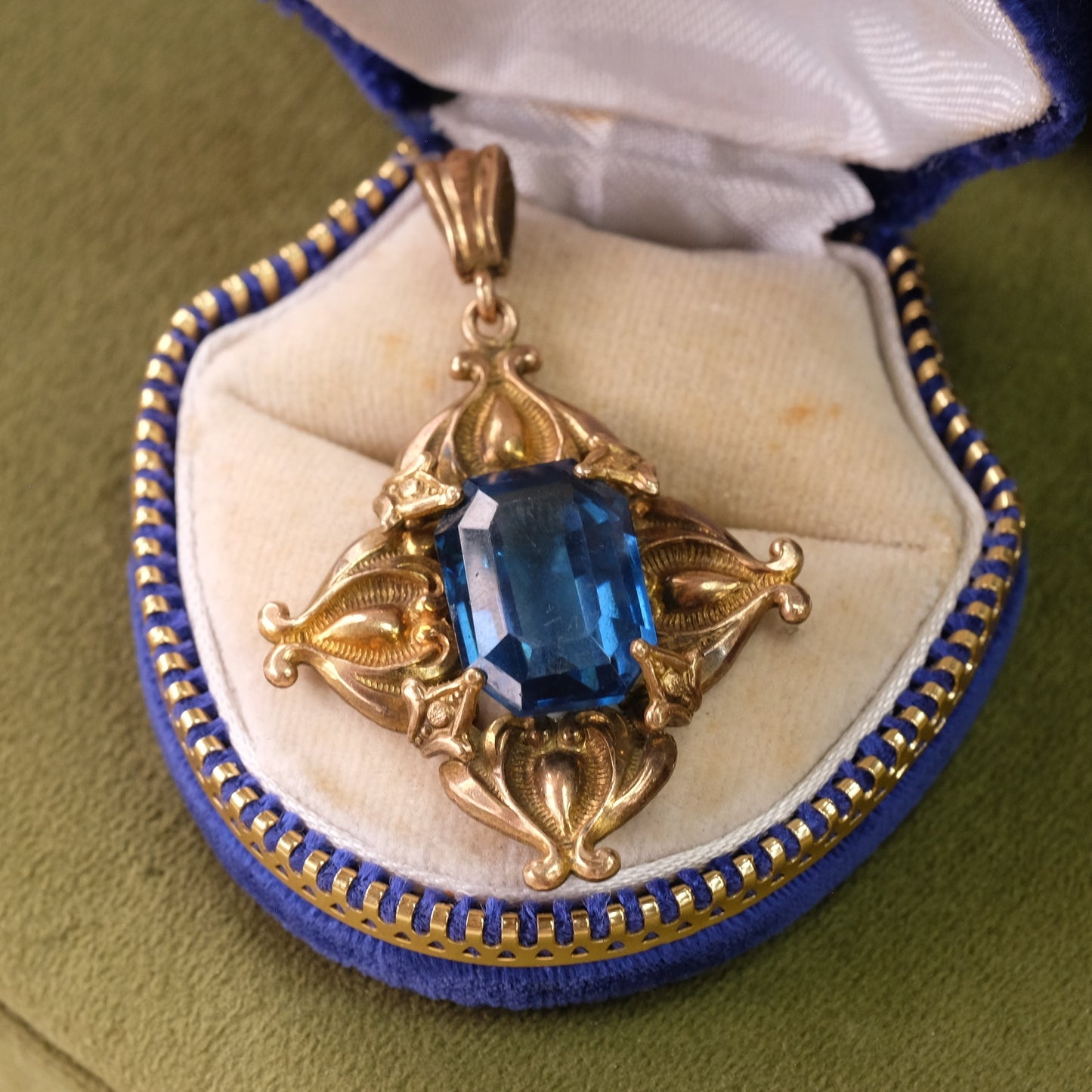 Vintage Jeweled Glass Pendant