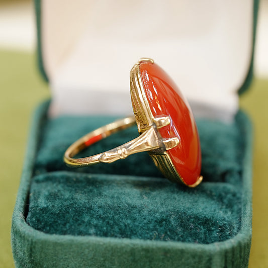 Victorian Carnelian Ring 10k Gold Filled