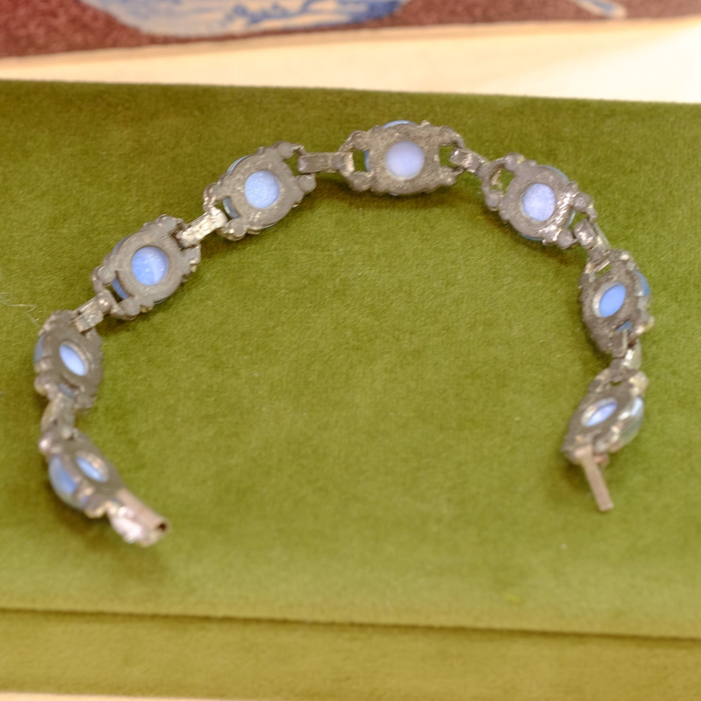 Art Deco Faux Moonstones Bracelet