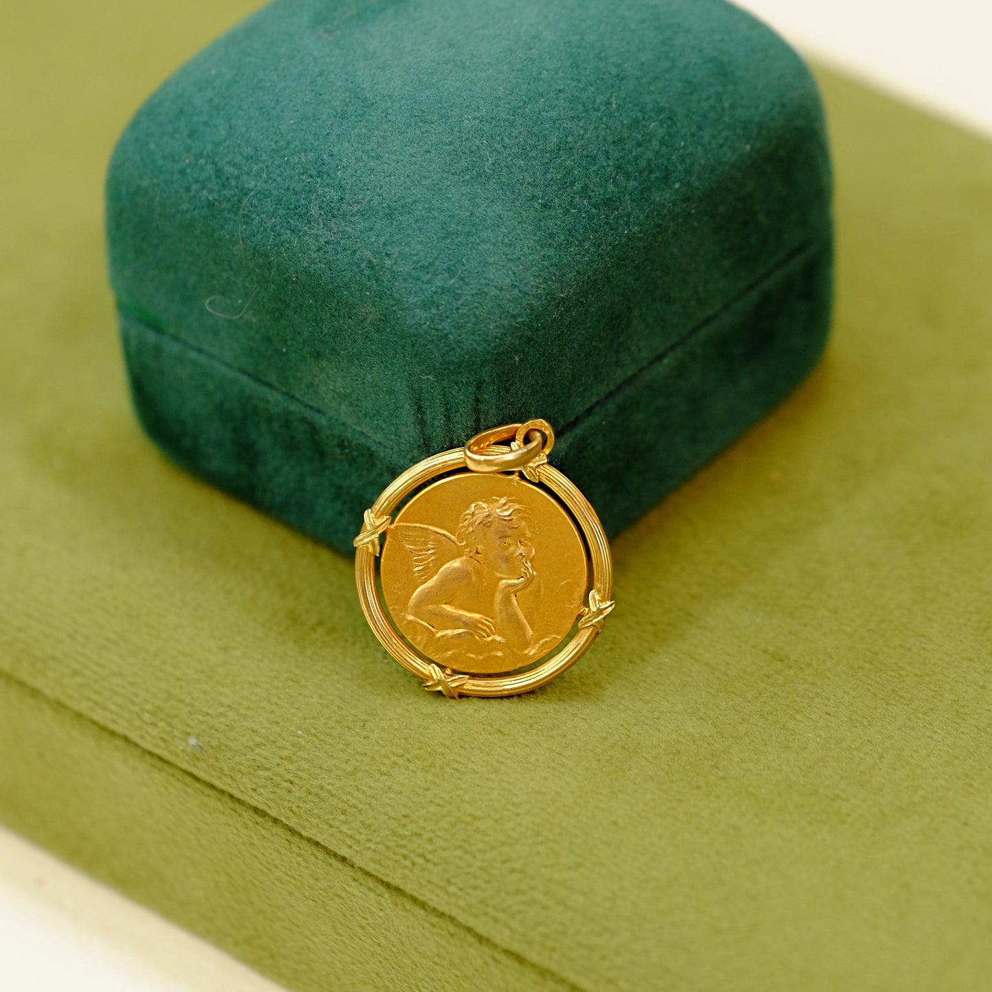 Cherub Coin Pendant Rolled Gold